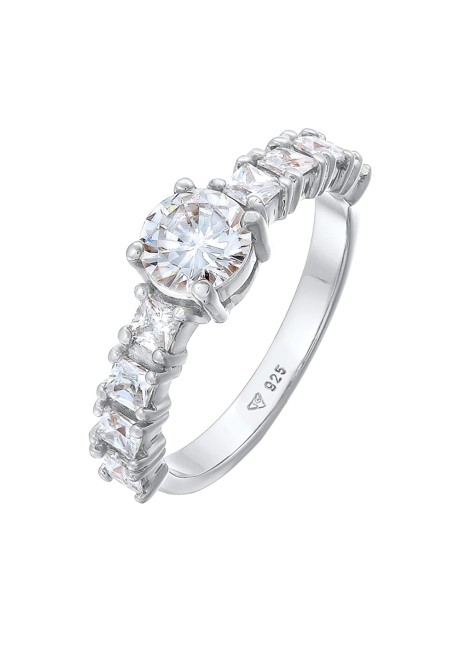 Image of Ring Zirkonia Verlobung Eternity 925 Silber Damen Silber 54mm