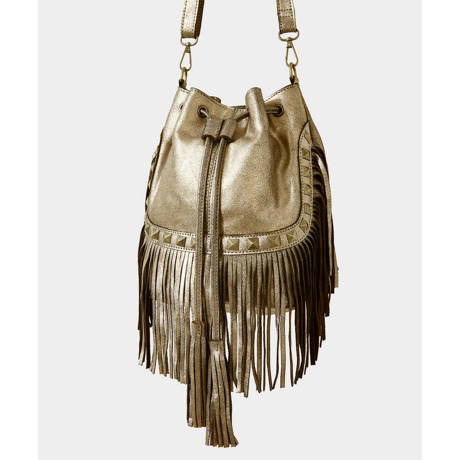 Joe Browns Goldene Wildleder Fransentasche  