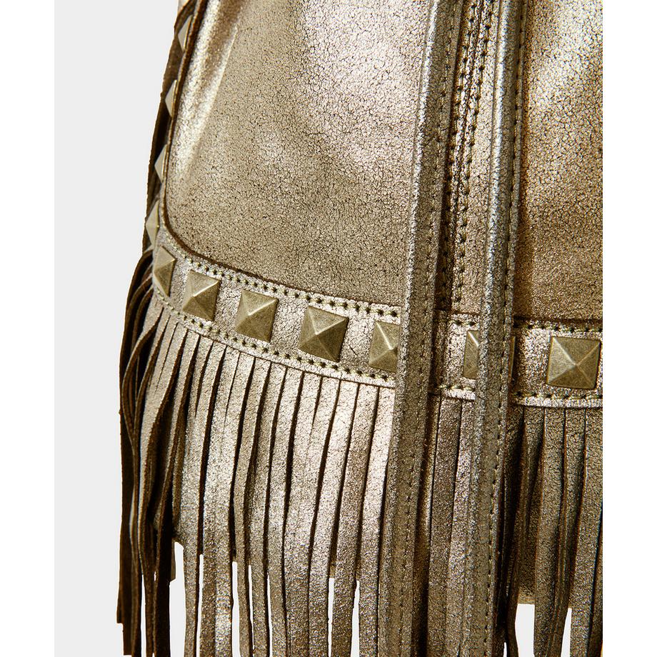 Joe Browns Goldene Wildleder Fransentasche  