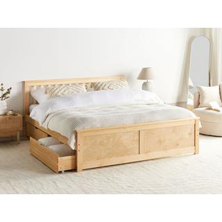 Beliani Letto con cassetti contenitori en Legno di pino Scandinavo OLENDON  