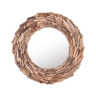 Beliani Wandspiegel aus Holz Boho KAYENTA  