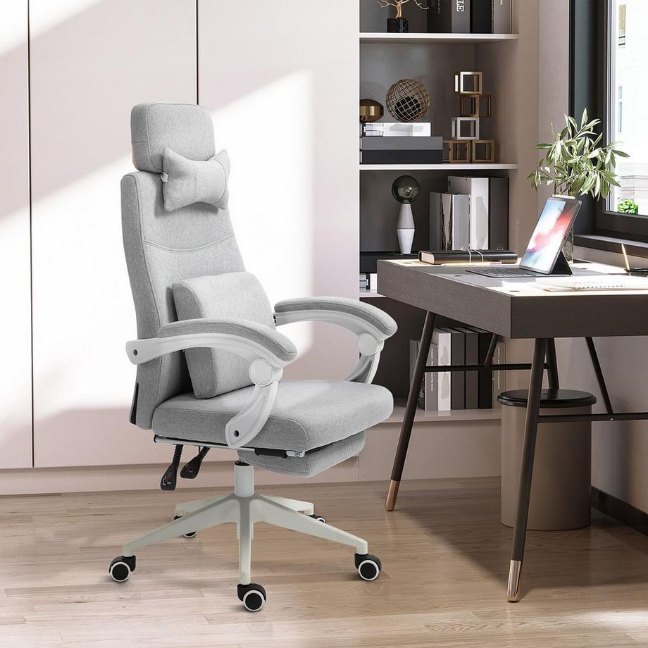 Northio  Bürostuhl, Gamingstuhl, Stuhl Mit Rollen, Ergonomisches Design, Polyester, Schaumstoff, Mehrschichtenplatte, Kunststoff, 62 X 68 X 117-127 Cm 