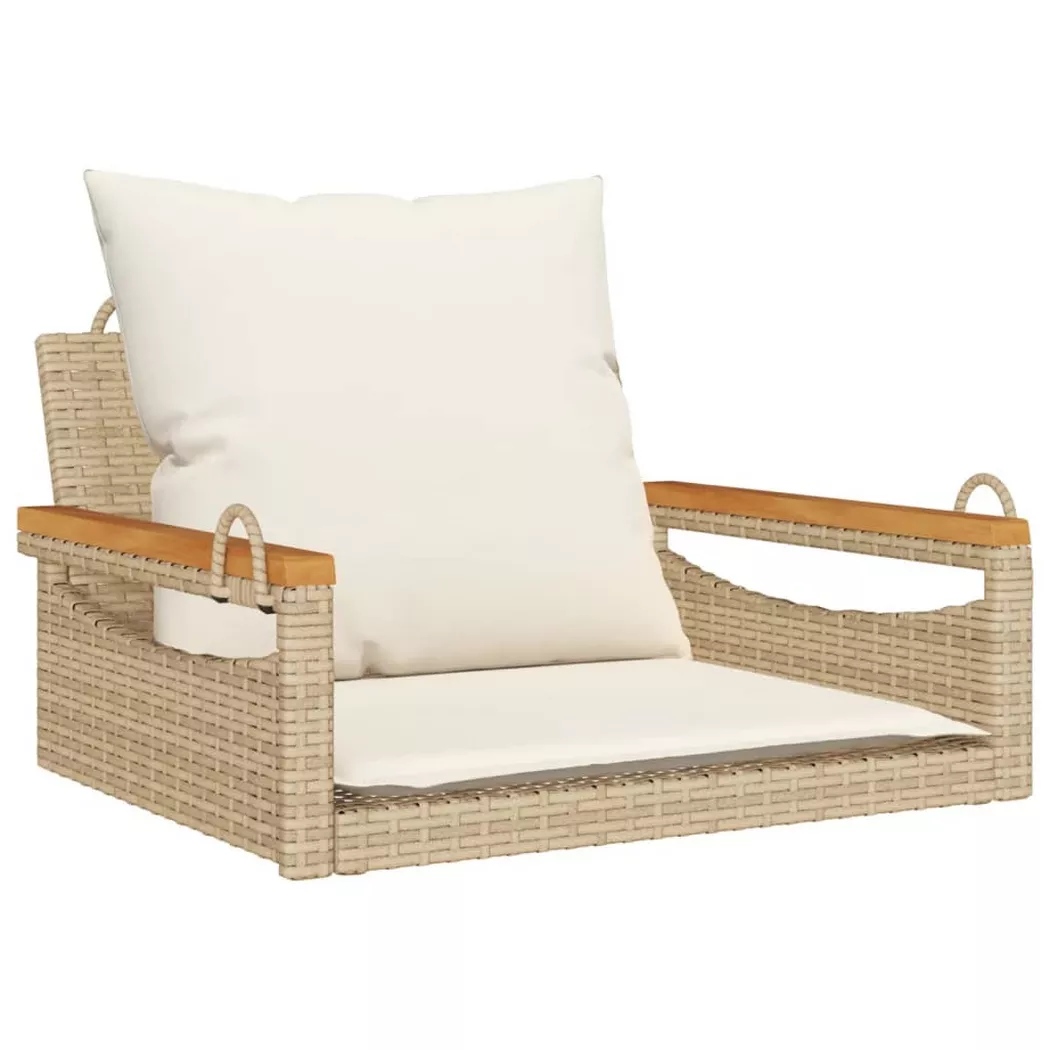 VidaXL - panchina a dondolo Polirattan, One Size, Beige