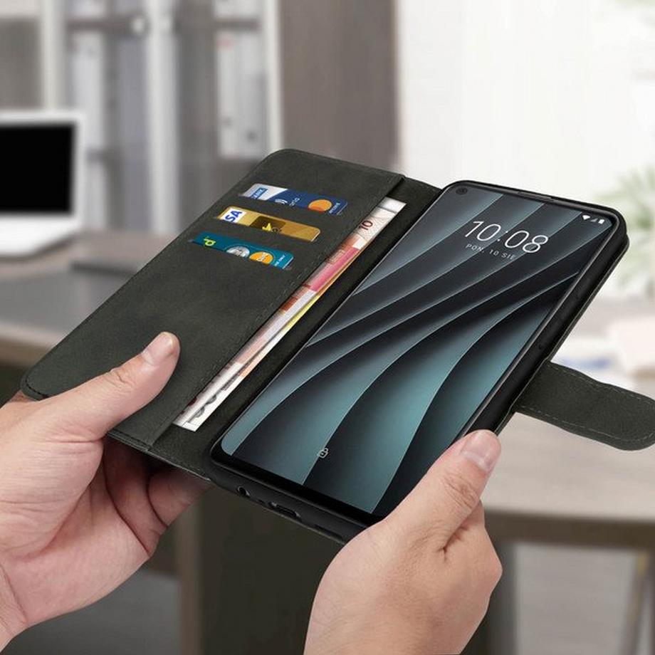Avizar  HTC Desire 20 Pro Folio Tasche Schwarz 