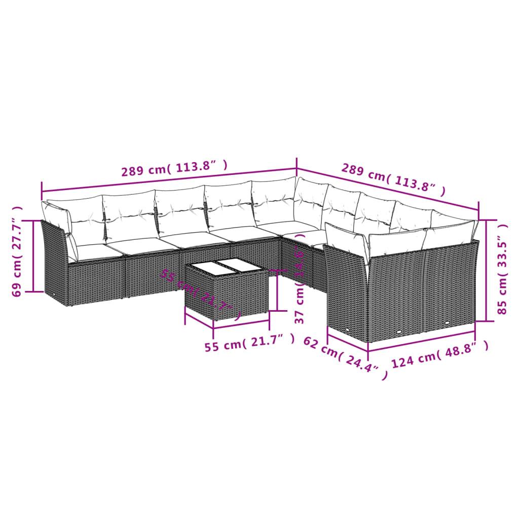 VidaXL set divano da giardino Polirattan  