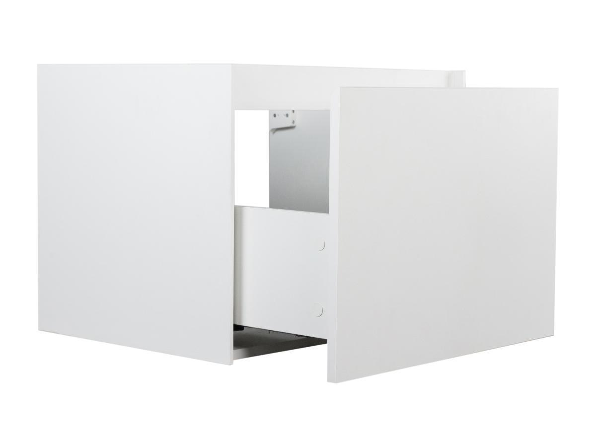 Vente-unique Mobile sotto lavabo sospeso 60 cm Bianco testurizzato - SOSTHENE  