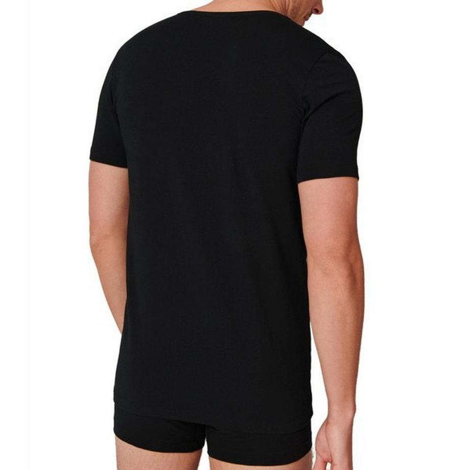 Schiesser 4er-Pack Bio-Baumwolle V-Ausschnitt T-Shirt  