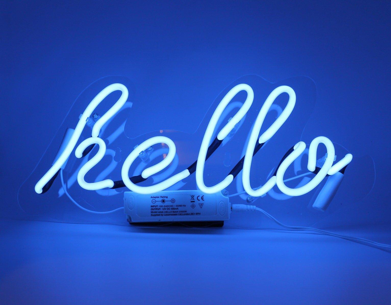 Image of Glas Wandneon - Hello Glas Wandneon - Hello