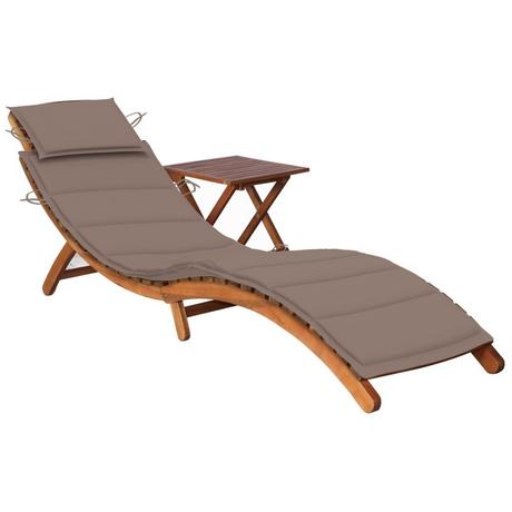 VidaXL Chaise longue avec table bois d'acacia  