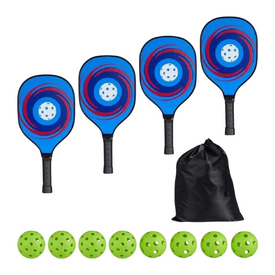 Pickleball-Set 4 Schläger & 8 Bälle