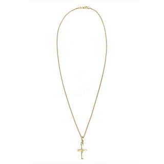 Elli  Halskette Kreuz Anhänger Sterngravur 