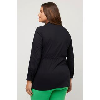 Ulla Popken  Blusa dal taglio svasato con coulisse, collo da camicia e maniche lunghe 