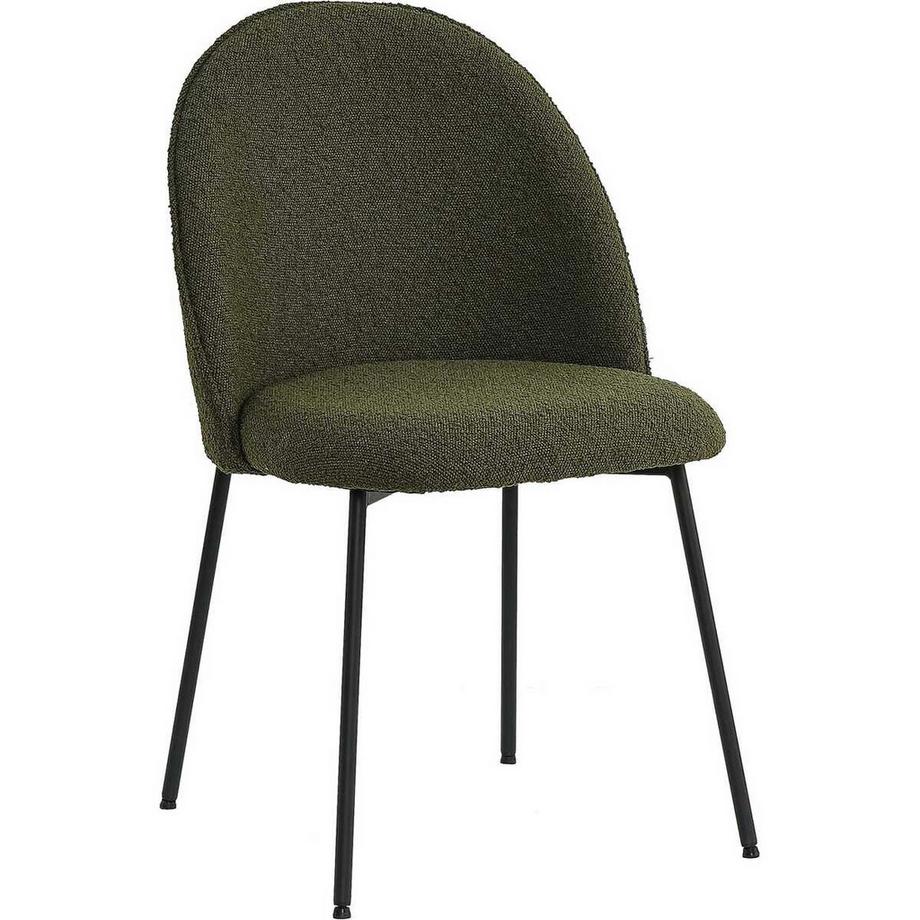 mutoni Chaise de salle à manger Clusto tissu métal vert (lot de 2)  