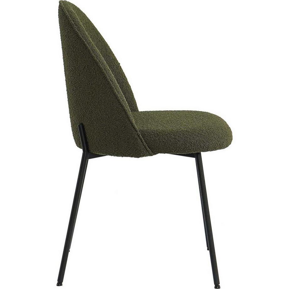 mutoni Chaise de salle à manger Clusto tissu métal vert (lot de 2)  