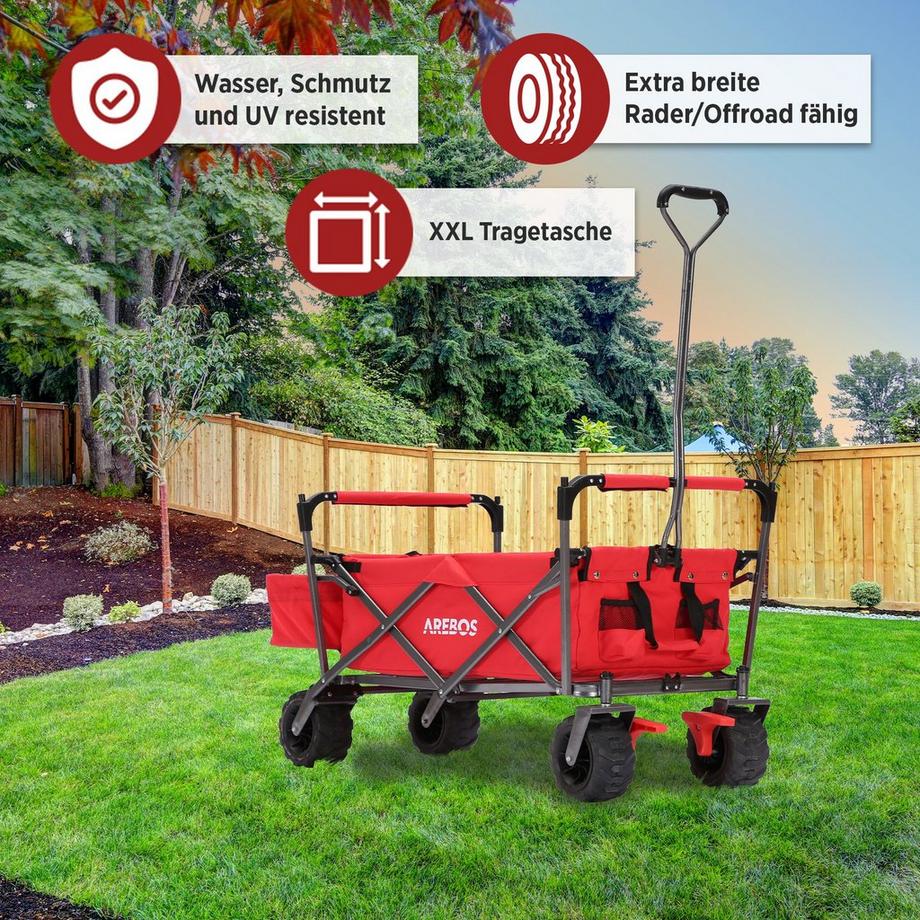 Arebos  Carretto con tetto | Carretto a mano | Carrello da trasporto | Carrello per attrezzature 