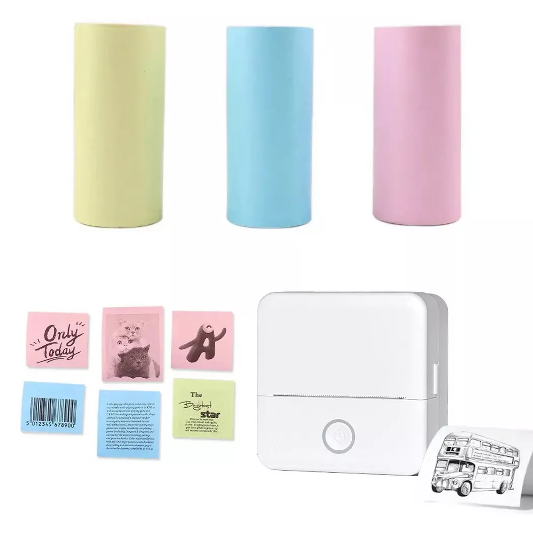 FitLife – Thermopapier nicht klebend, 1 Rolle für Mini Drucker Tinyprint, Gelb, One Size