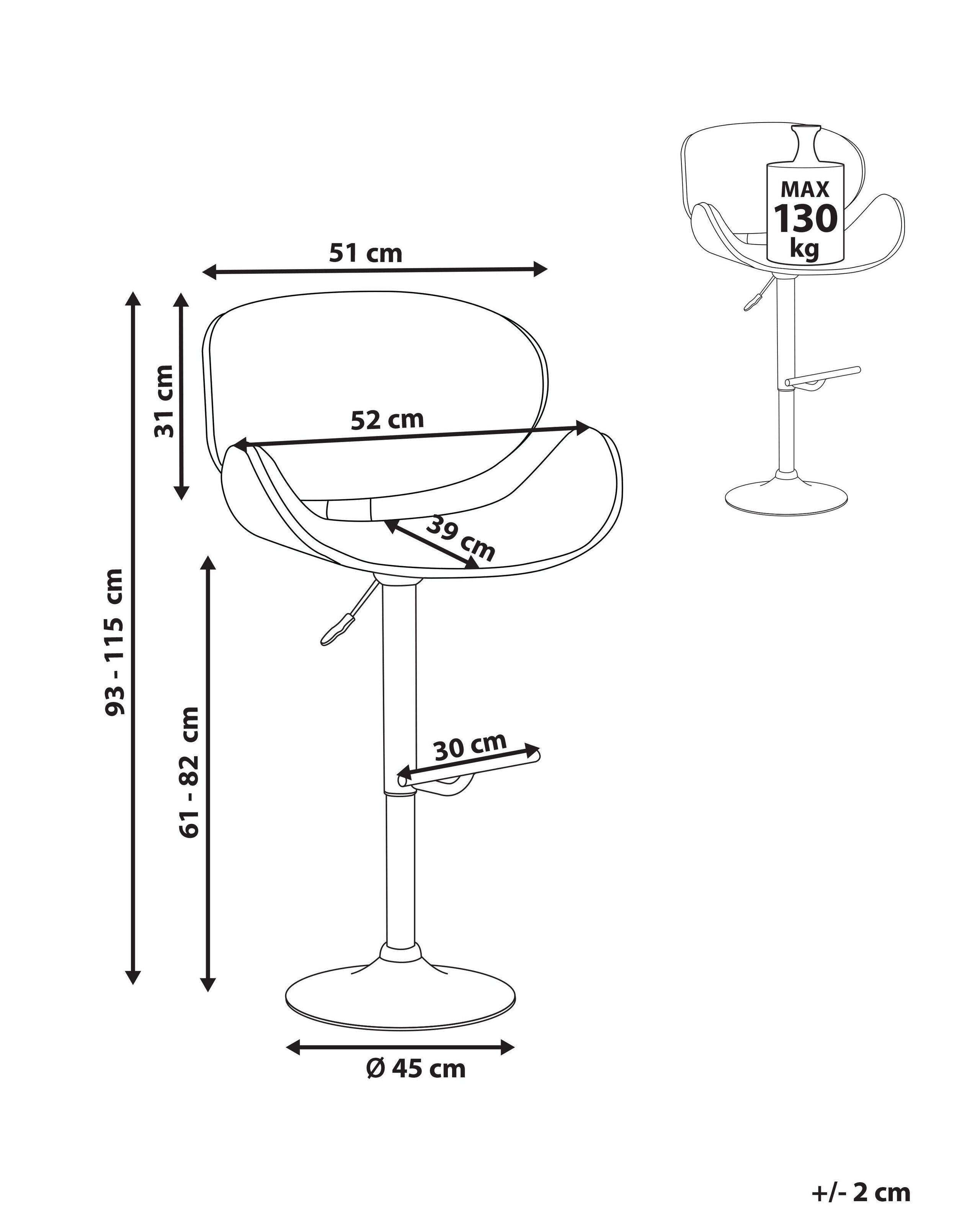 Beliani Tabouret de bar en Cuir PU Moderne ROTTERDAM  