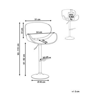 Beliani Tabouret de bar en Cuir PU Moderne ROTTERDAM  