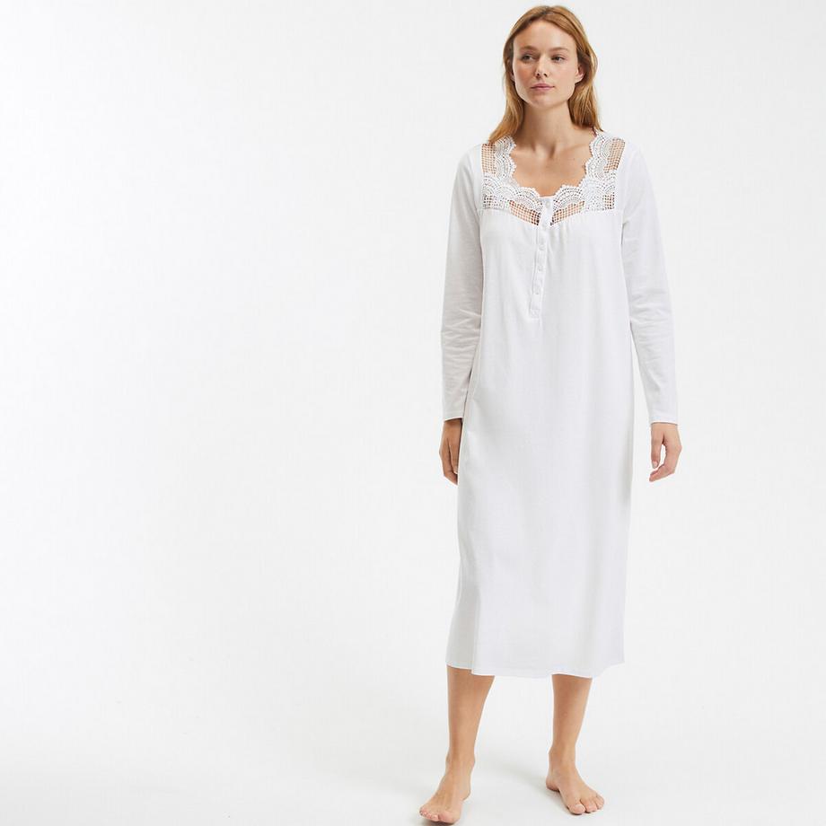 La Redoute Collections Chemise de Nuit Coton et Dentelle  