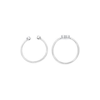 Elli  Ring Herz Kristall Stabelring Set 925 Silber 