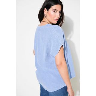 Studio Untold  Blusenshirt, oversized, Musselin, V-Ausschnitt 