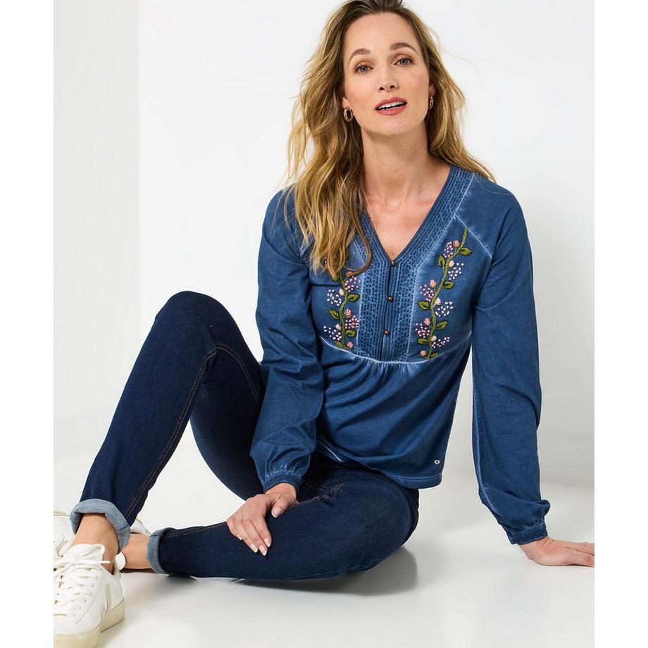 Joe Browns Bemerkenswertes Henley Shirt Patchwork Print  