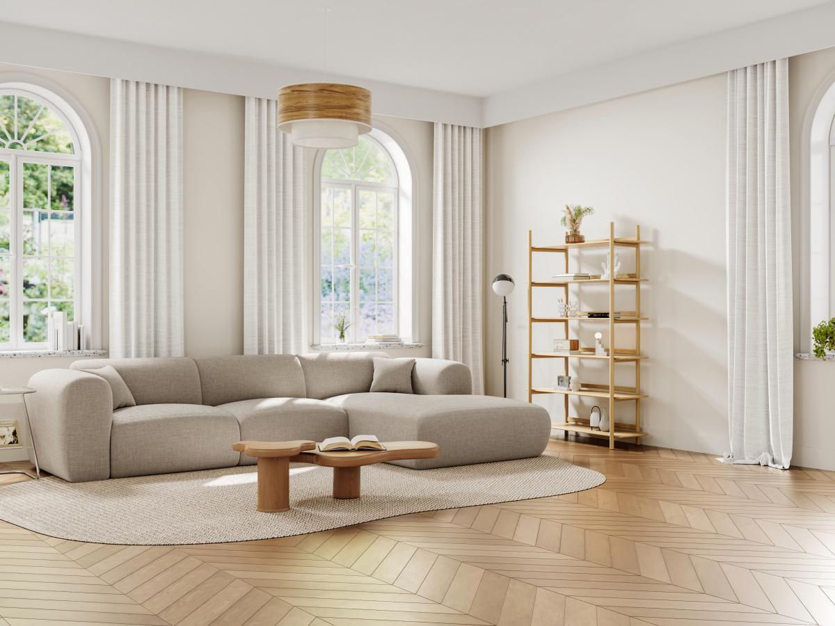 Maison Céphy Großes Ecksofa - Ecke rechts - melierter Stoff - Beige - POGNI von Maison Céphy  