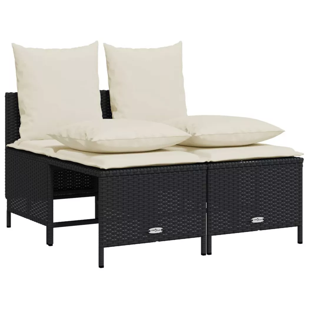 VidaXL - Garten sofagarnitur poly-rattan, One Size, Schwarz