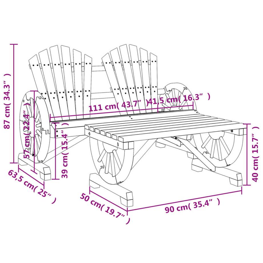 VidaXL set salotto da giardino Legno  