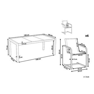 Beliani Gartentisch Set aus Sicherheitsglas Industriell COSOLETO  