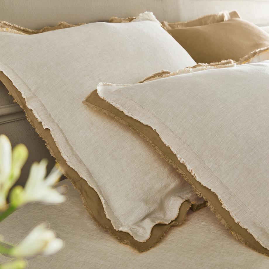 AM.PM Alhanasia Housse de couette lin lavé double frange  