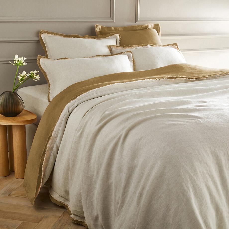 AM.PM Alhanasia Housse de couette lin lavé double frange  