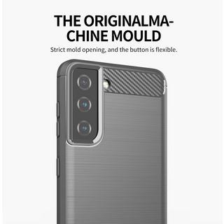 Cadorabo  Hülle für Samsung Galaxy S21 PLUS TPU Silikon Edelstahl-Karbonfaser Optik 