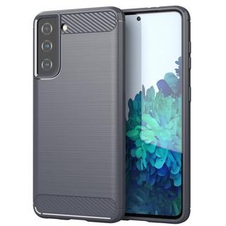 Cadorabo  Hülle für Samsung Galaxy S21 PLUS TPU Silikon Edelstahl-Karbonfaser Optik 