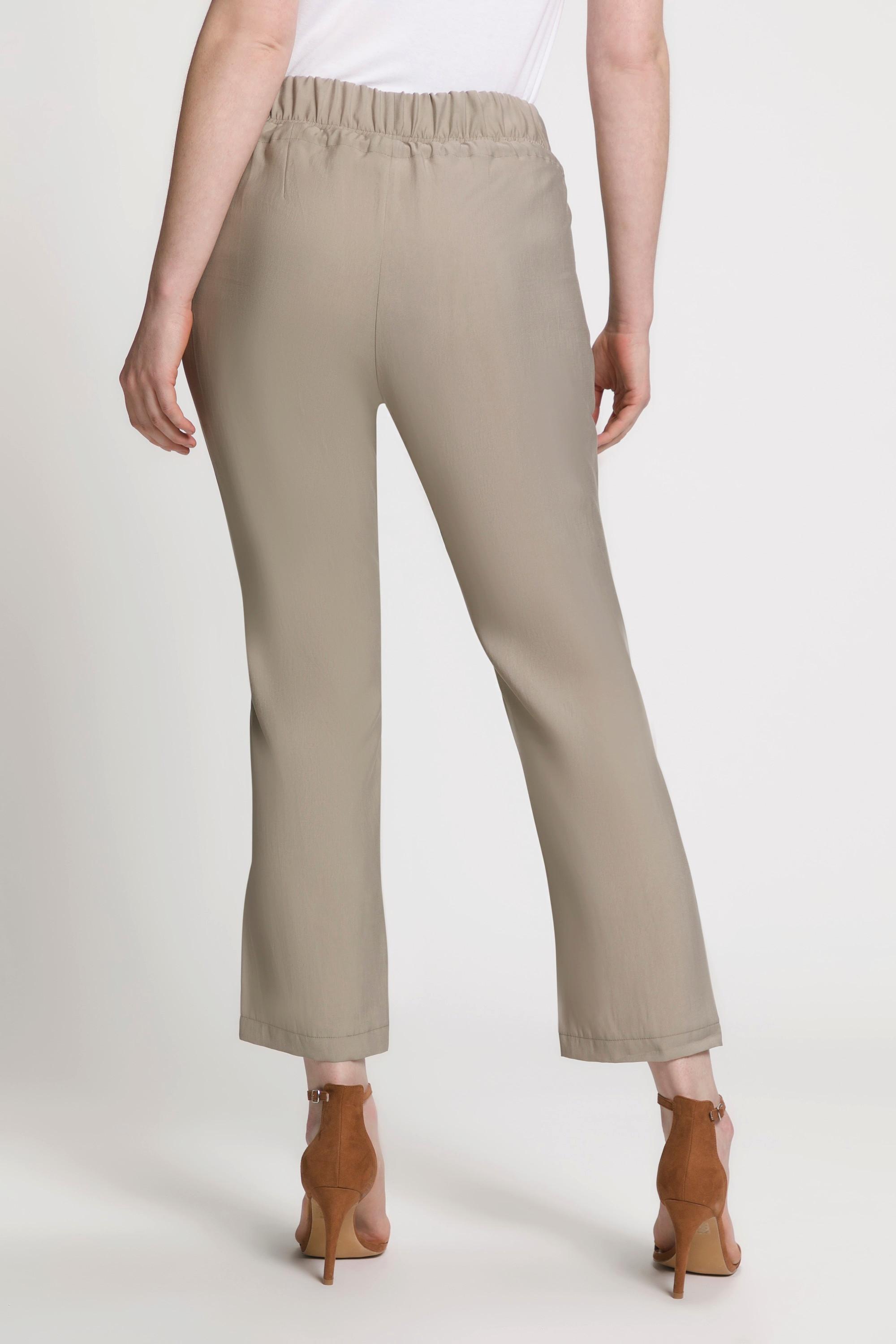 Ulla Popken  Pantaloni a 7/8 con taglio della gamba aderente, cintura elastica e tasche con zip 