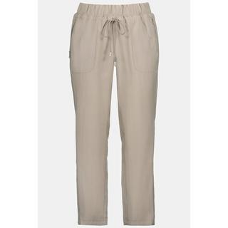 Ulla Popken  Pantaloni a 7/8 con taglio della gamba aderente, cintura elastica e tasche con zip 