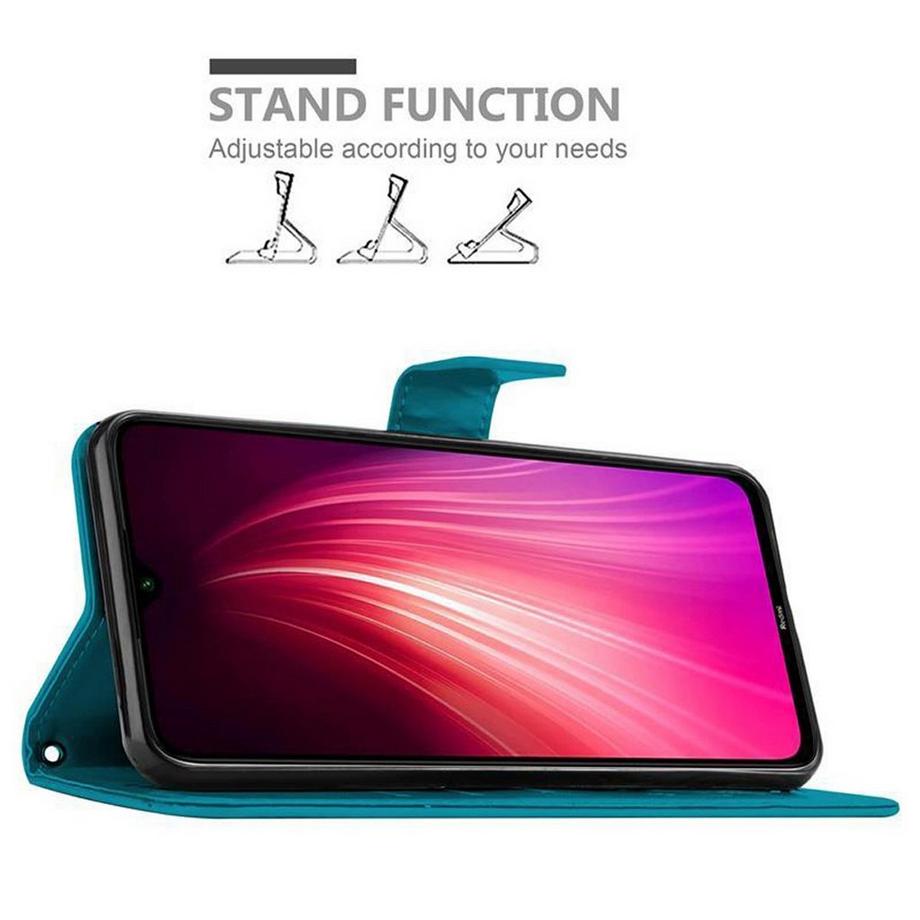 Cadorabo  Hülle für Xiaomi RedMi NOTE 8 Blumen Design Magnetverschluss 