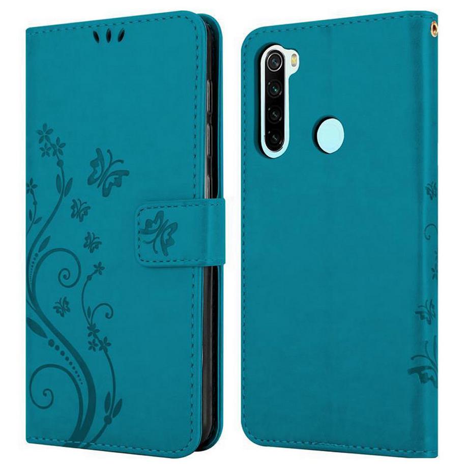 Cadorabo  Hülle für Xiaomi RedMi NOTE 8 Blumen Design Magnetverschluss 