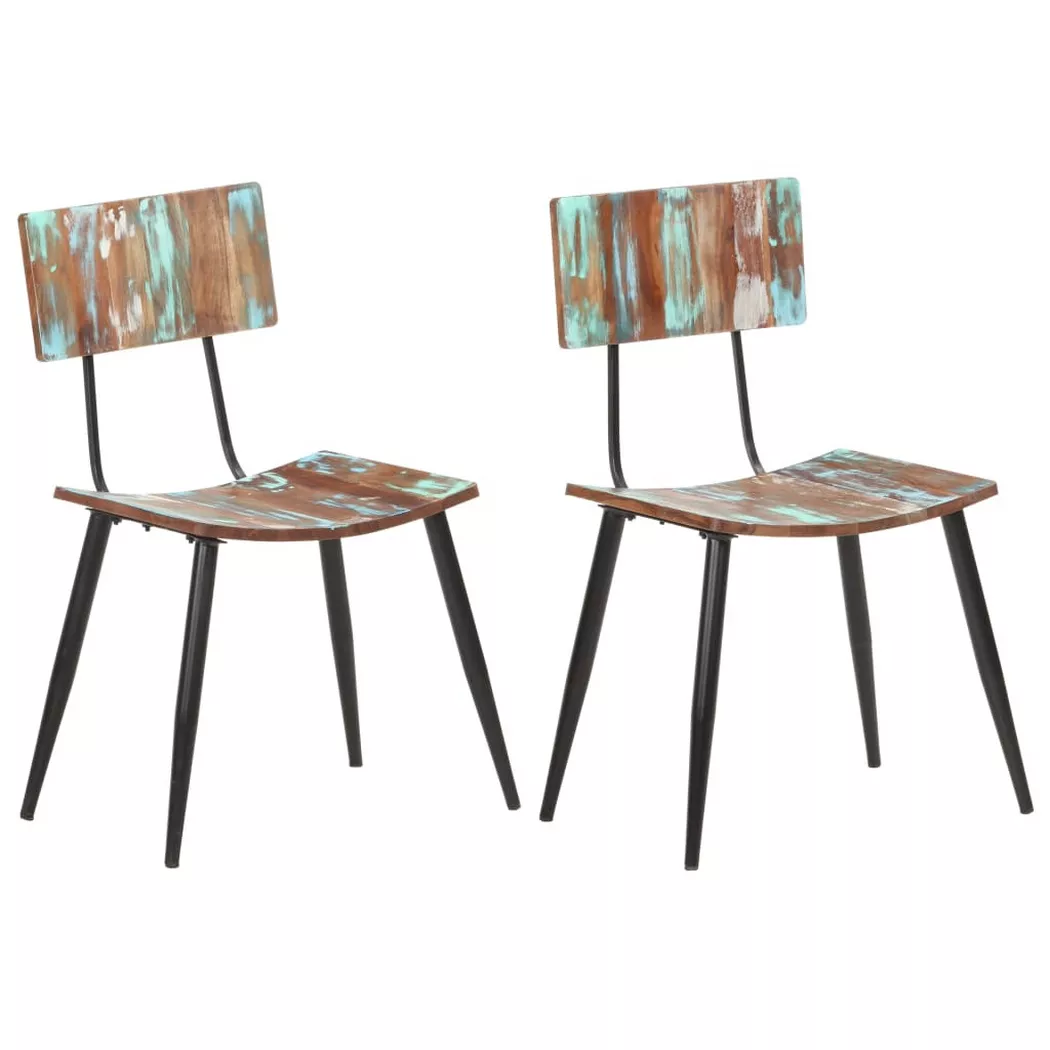 vidaXL Chaises à manger lot de 2 bois de récupération solide