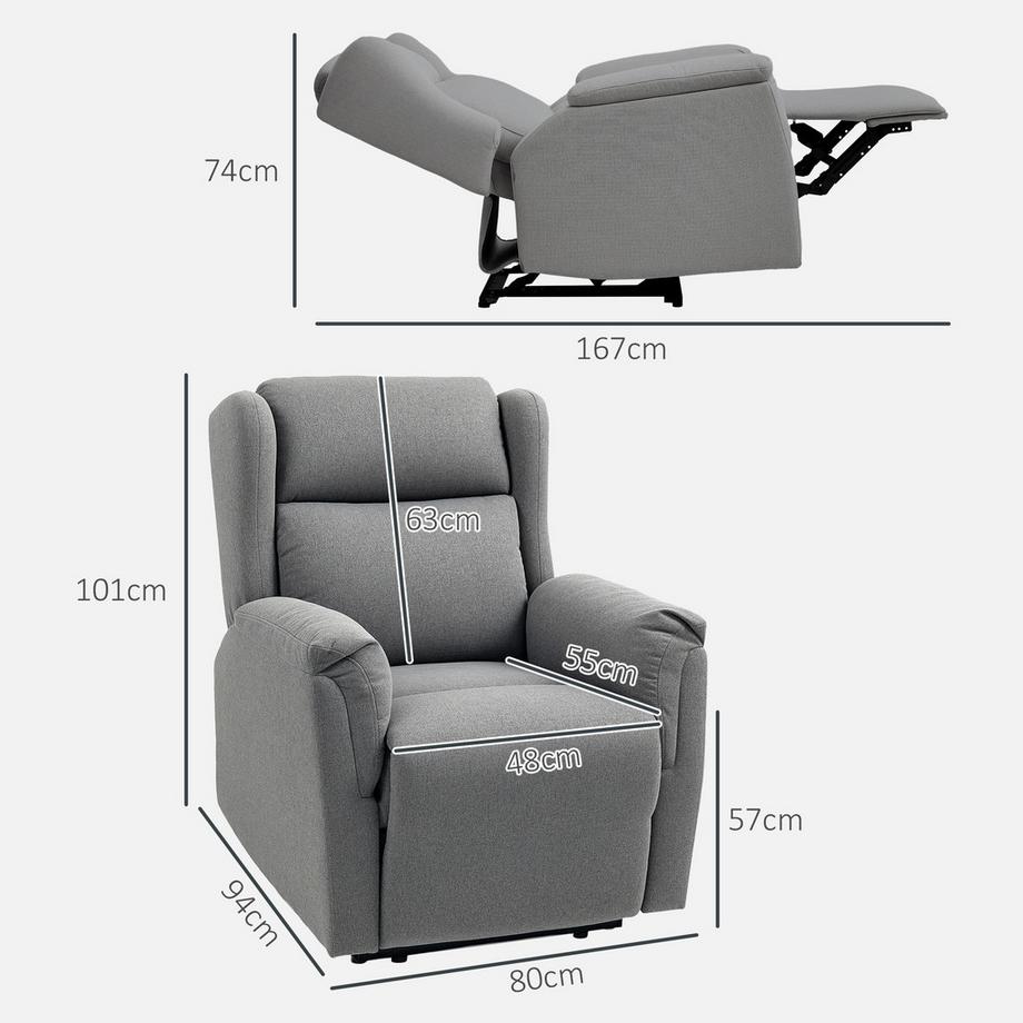 HOMCOM Fauteuil TV avec fonction inclinable  