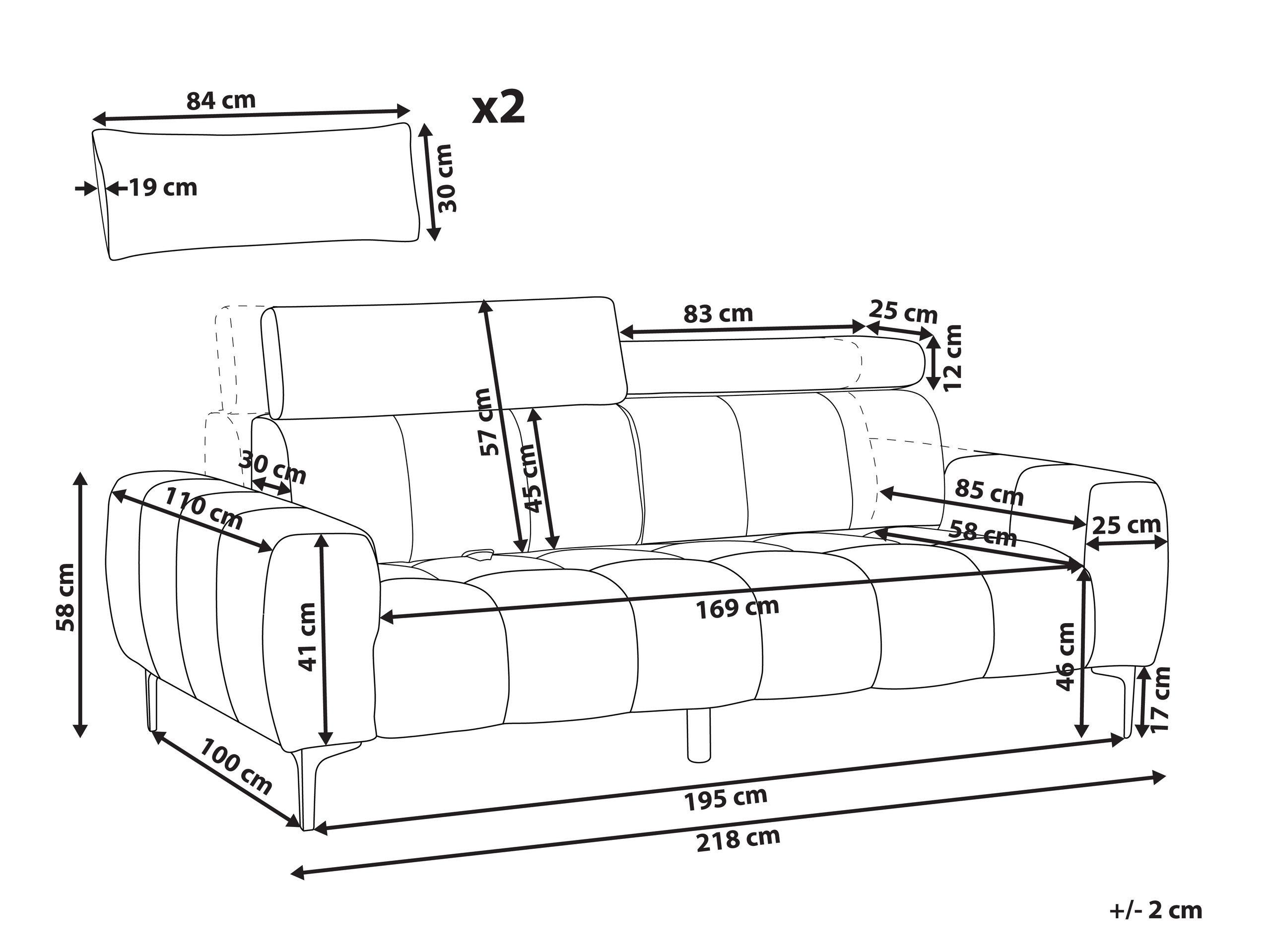 Beliani 3 Sitzer Sofa aus Polyester Modern VEGAMO  