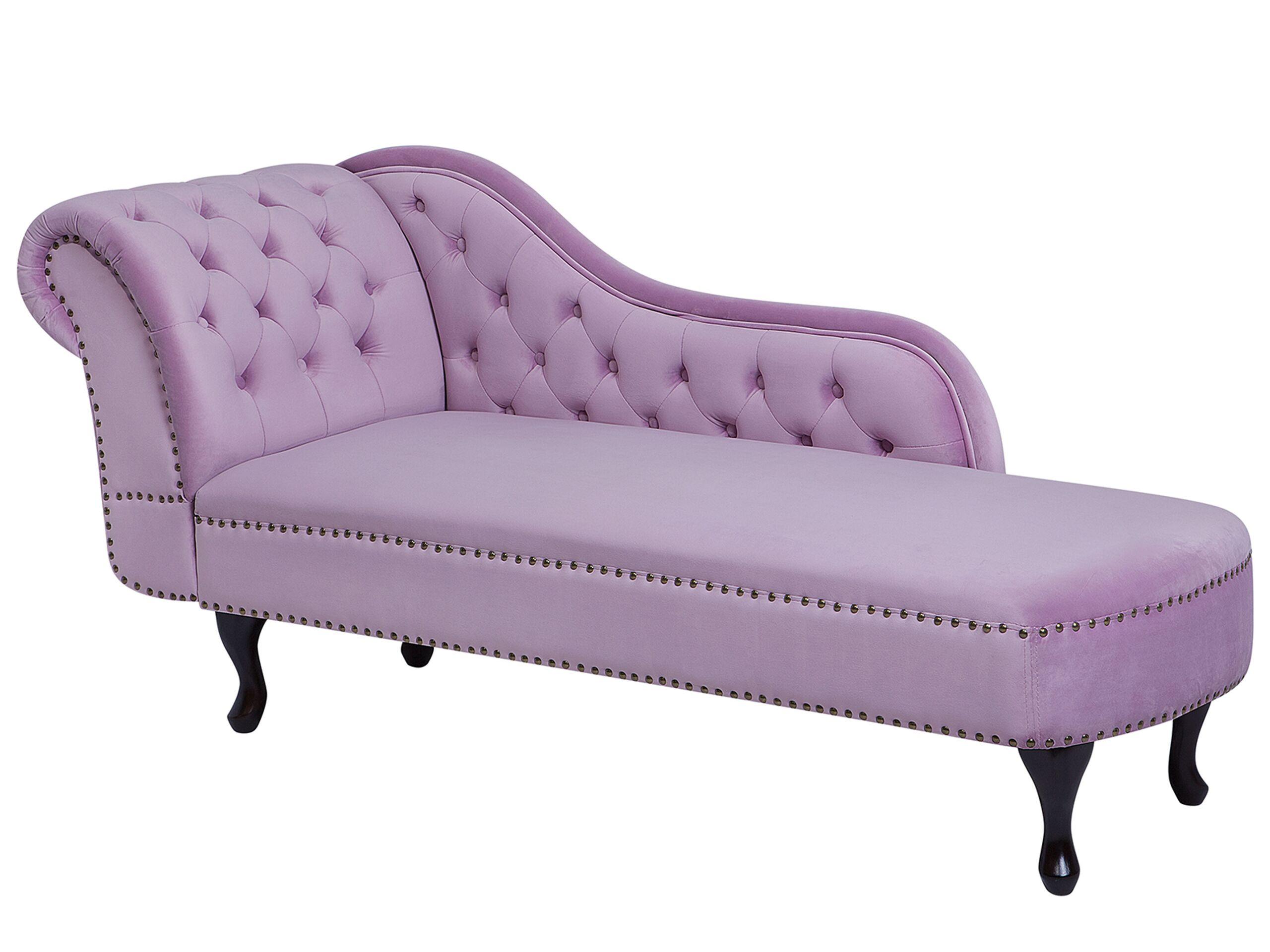 Beliani Chaise longue versione sinistra en Velluto Glamour NIMES  