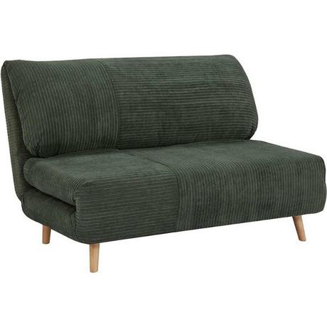 Vente-unique Schlafsofa 2Sitzer PALULA Kordsamt Dunkelgrün  