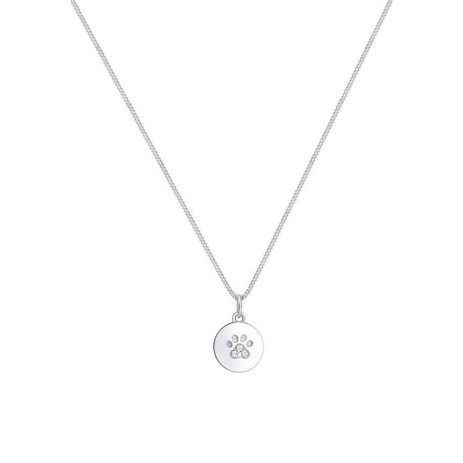 Elli  Halskette Pfote Hund Katze Tatze Kristalle 