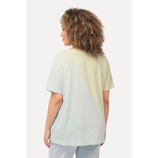 Ulla Popken  T-shirt con stampa effetto spray, scollo a girocollo e mezze maniche 