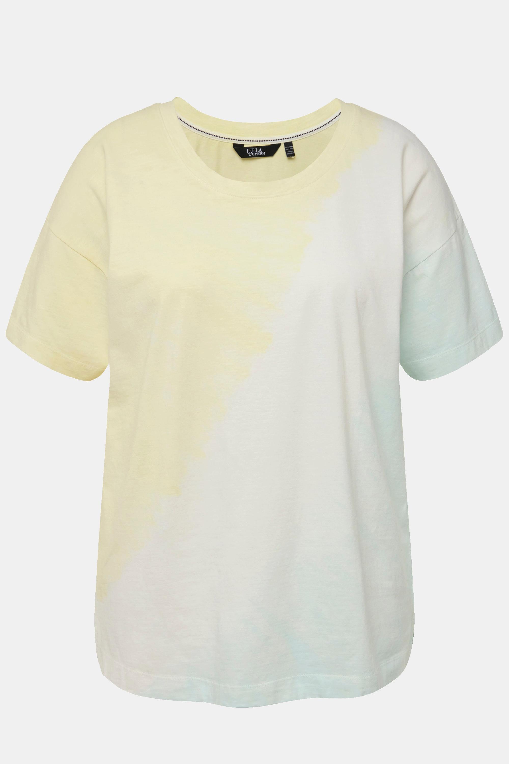 Ulla Popken  T-Shirt, Spray-Druck, Rundhals, Halbarm 