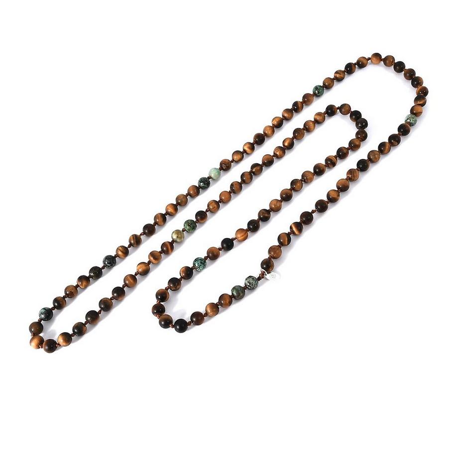 Neram  Halskette mit Tigeraugen & Jaspis Steinen