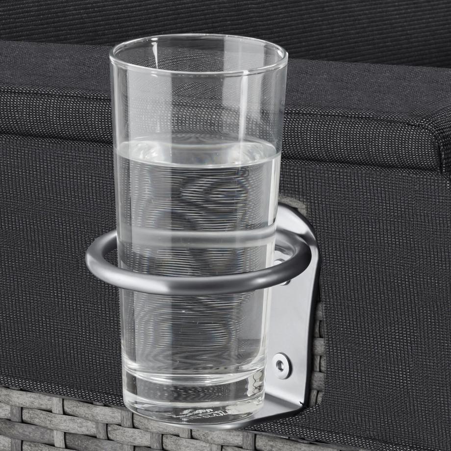 Tectake Fauteuil en rotin et aluminium Pacentro dossier et repose-pieds réglables  