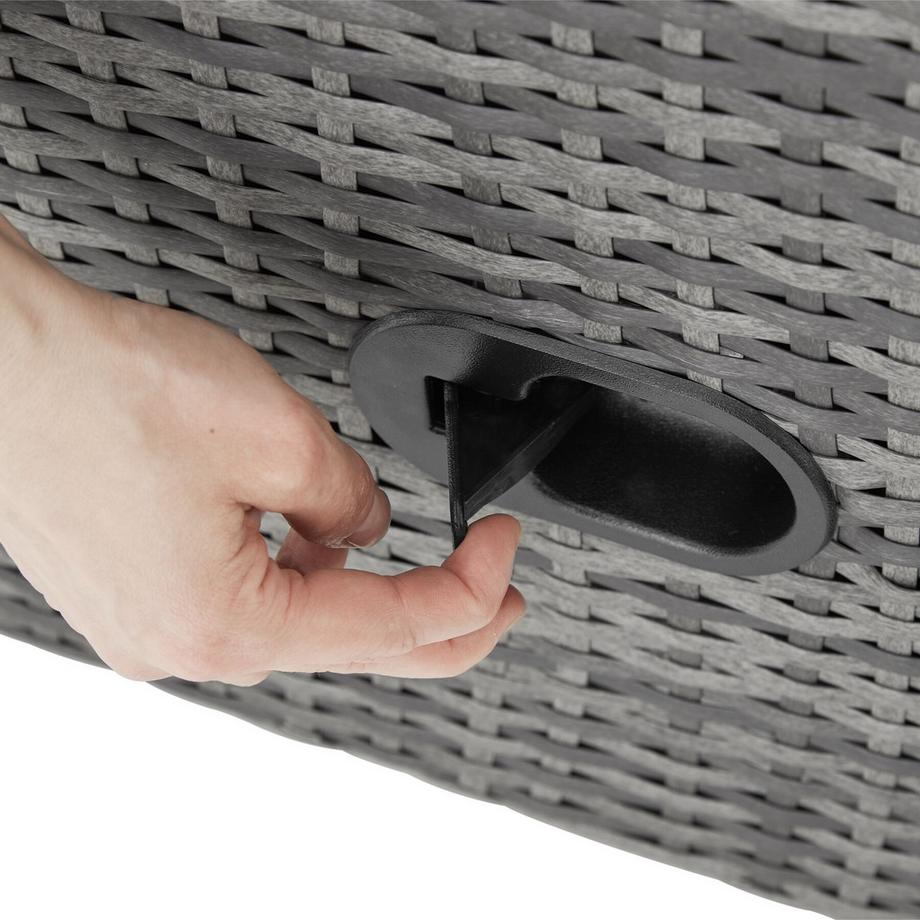 Tectake Fauteuil en rotin et aluminium Pacentro dossier et repose-pieds réglables  