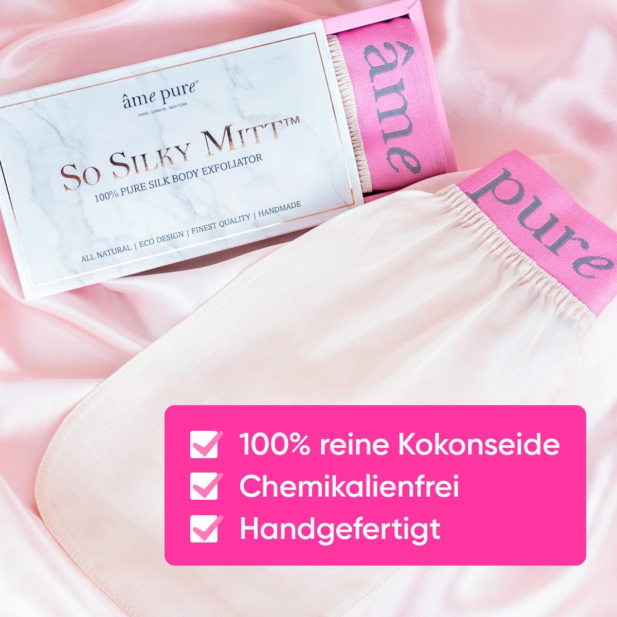 âme pure  So Silky Mitt™️ | 100% Reine Seide- Peelinghandschuh für Körper 